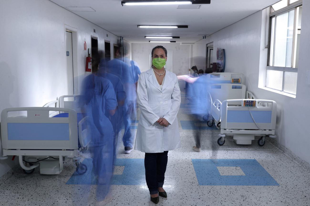 Ana Marcela Rojas Fonseca Hial, MD, who volunteered in COVID-19 vaccine trial for AstraZeneca, poses for a photograph, in Sao Paulo, Brazil, on December 10, 2020. 
